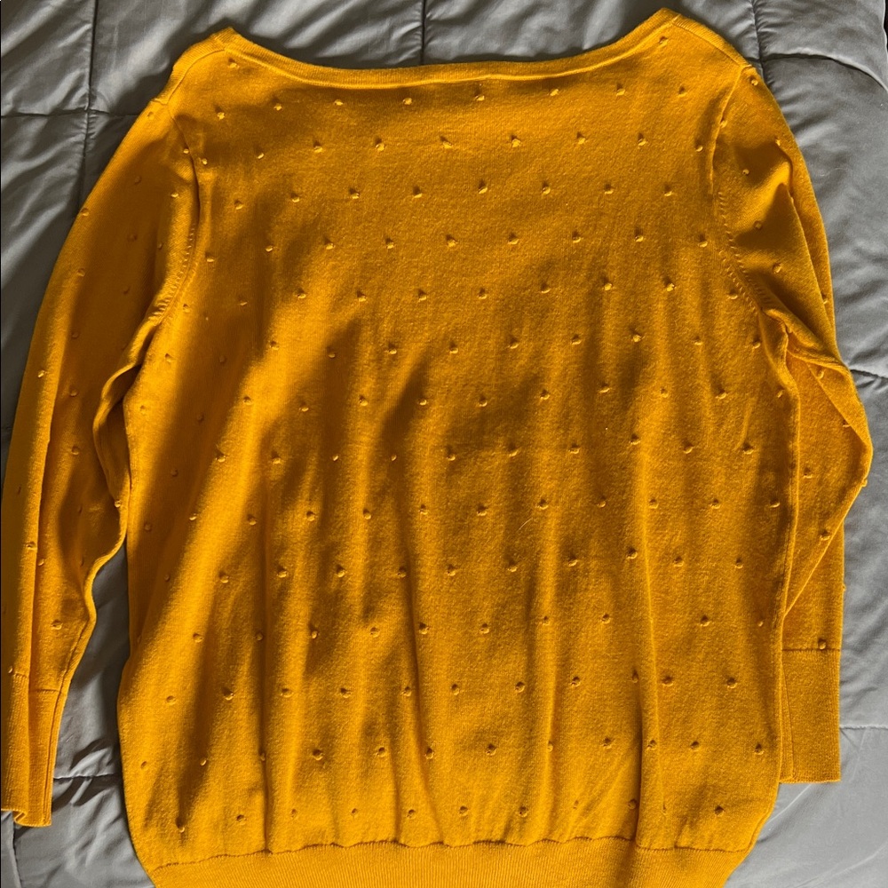 Ann Taylor Golden Yellow Crew Neck Sweater - Picture 3 of 5
